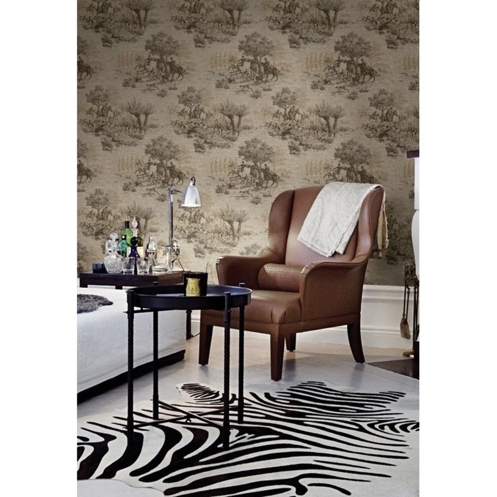 Wallquest Wall Paper Hudson Horse & Hound Toile Pattern CC52006 New 56.4‎ sq ft